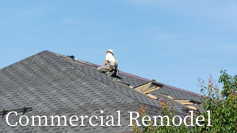 man working on roof